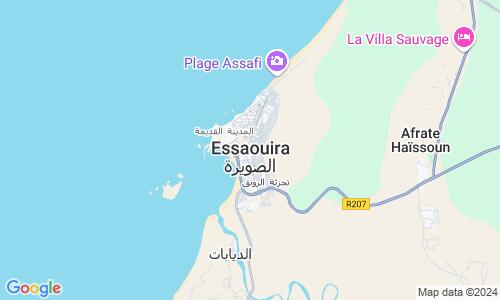 Ausschnit der Weltkarte zu Essaouira
