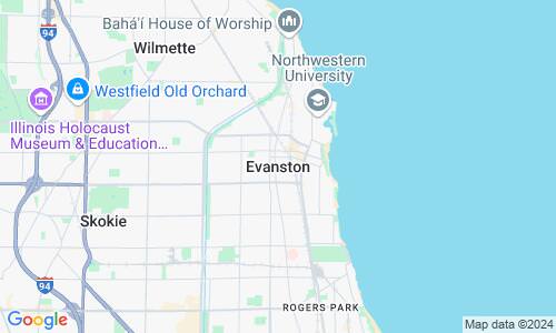 Ausschnitt der Weltkarte zu Evanston