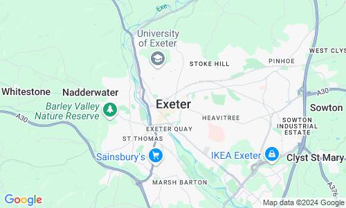 Ausschnitt der Weltkarte zu Exeter