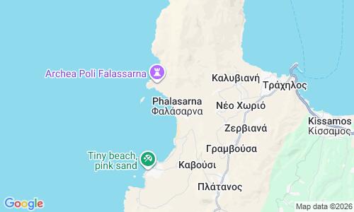 Ausschnitt der Weltkarte zu Falassarna Beach