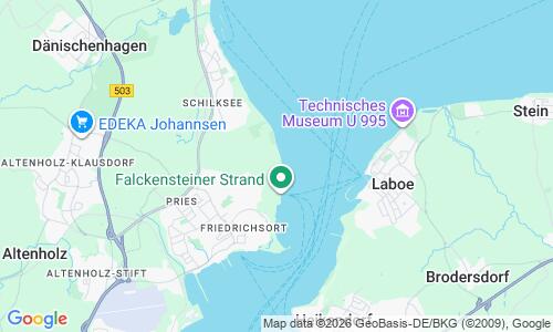 Ausschnitt der Weltkarte zu Falckensteiner Strand