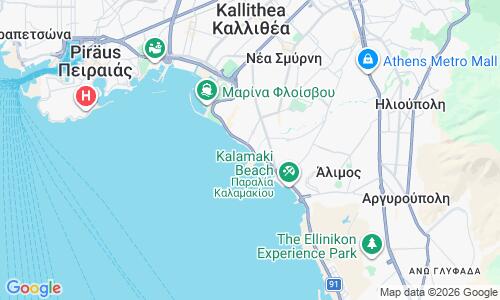Ausschnitt der Weltkarte zu Faliro Beach