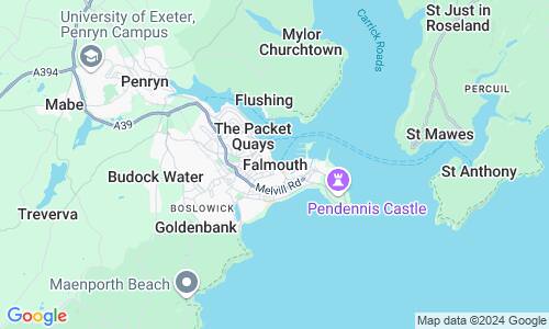 Ausschnitt der Weltkarte zu Falmouth