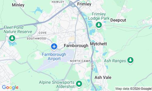 Ausschnitt der Weltkarte zu Farnborough