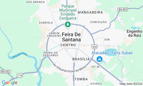 Ausschnitt der Weltkarte zu Feira de Santana