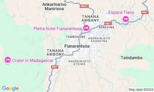 Ausschnit der Weltkarte zu Fianarantsoa