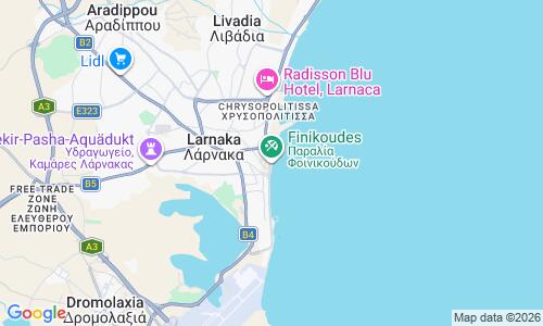 Ausschnitt der Weltkarte zu Finikoudes Beach