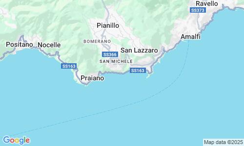 Ausschnitt der Weltkarte zu Fiordo di Furore