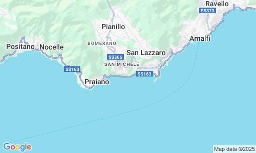 Ausschnitt der Weltkarte zu Fiordo di Furore