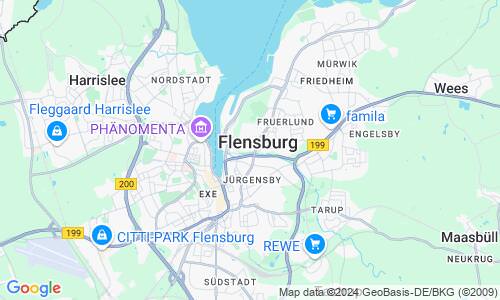 Ausschnitt der Weltkarte zu Flensburg