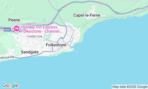 Ausschnitt der Weltkarte zu Folkestone Sunny Sands Beach