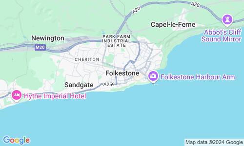 Ausschnitt der Weltkarte zu Folkestone