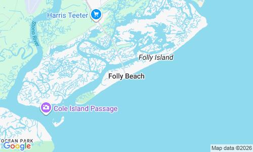 Ausschnitt der Weltkarte zu Folly Beach