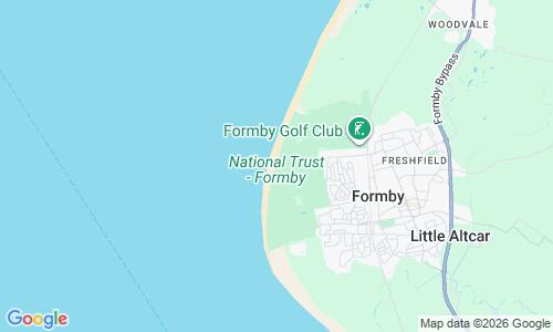 Ausschnitt der Weltkarte zu Formby Beach
