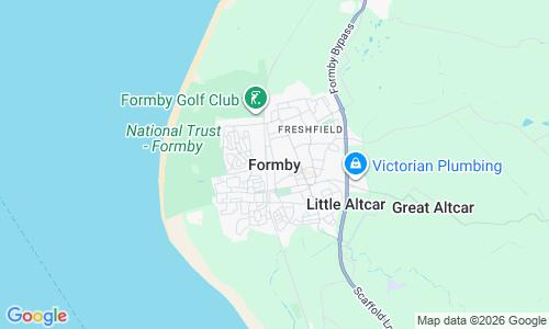Ausschnitt der Weltkarte zu Formby Strand