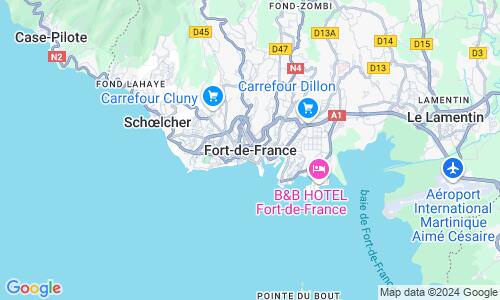 Ausschnitt der Weltkarte zu Fort-de-France