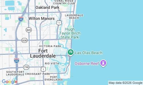 Ausschnitt der Weltkarte zu Fort Lauderdale Strand