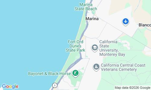 Ausschnitt der Weltkarte zu Fort Ord Dunes State Beach