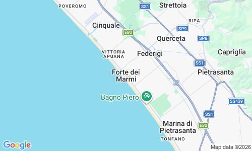 Ausschnitt der Weltkarte zu Forte dei Marmi Strand