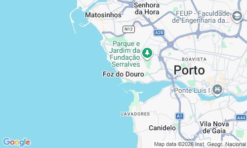 Ausschnitt der Weltkarte zu Foz do Douro-Strand