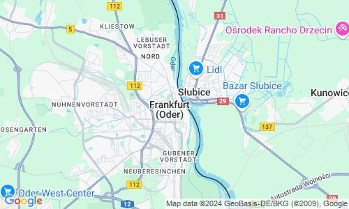 Ausschnitt der Weltkarte zu Frankfurt (Oder)
