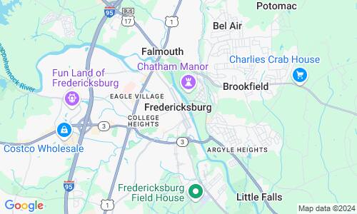 Ausschnitt der Weltkarte zu Fredericksburg
