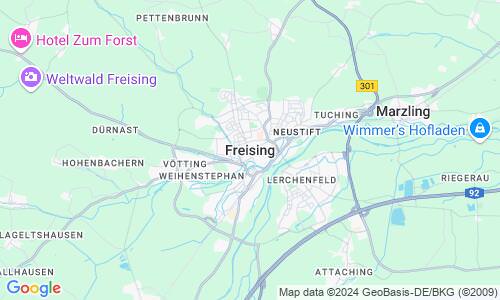 Ausschnitt der Weltkarte zu Freising