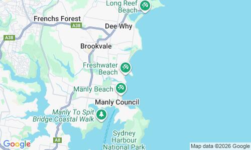 Ausschnitt der Weltkarte zu Freshwater Beach