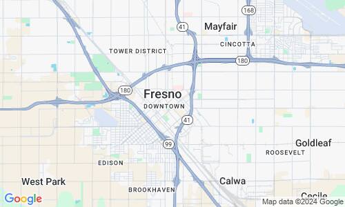 Ausschnitt der Weltkarte zu Fresno