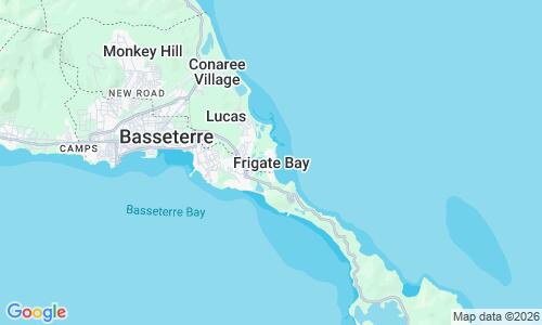 Ausschnitt der Weltkarte zu Frigate Bay Beach