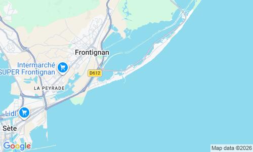Ausschnitt der Weltkarte zu Frontignan Plage