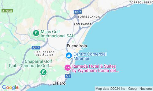 Ausschnitt der Weltkarte zu Fuengirola