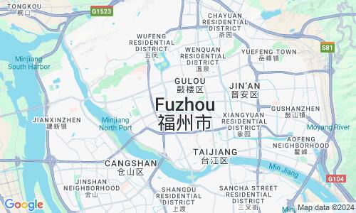 Ausschnitt der Weltkarte zu Fuzhou