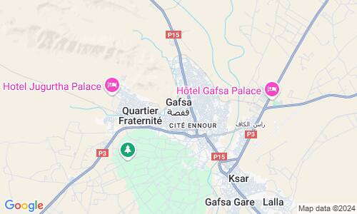 Ausschnitt der Weltkarte zu Gafsa