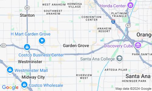 Ausschnitt der Weltkarte zu Garden Grove