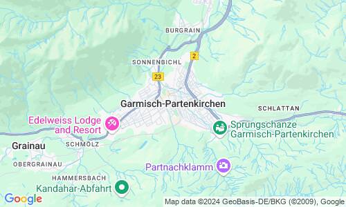Ausschnitt der Weltkarte zu Garmisch-Partenkirchen