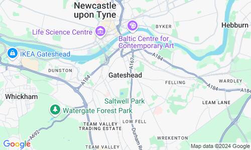 Ausschnitt der Weltkarte zu Gateshead