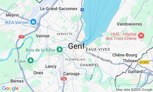 Ausschnitt der Weltkarte zu Genf