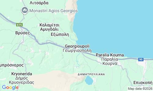 Ausschnitt der Weltkarte zu Georgioupoli Beach