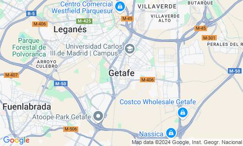 Ausschnitt der Weltkarte zu Getafe