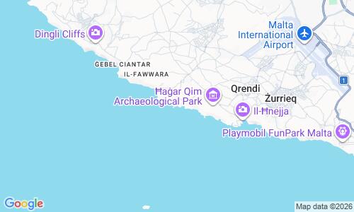 Ausschnitt der Weltkarte zu Ghar Lapsi