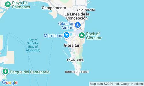 Ausschnit der Weltkarte zu Gibraltar