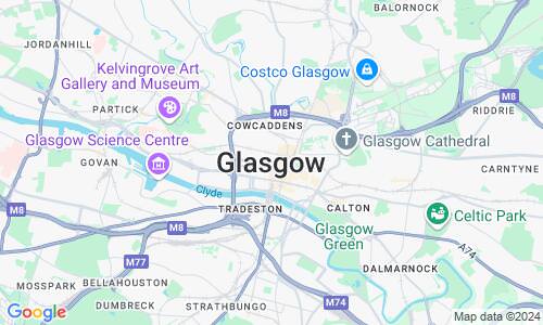 Ausschnit der Weltkarte zu Glasgow