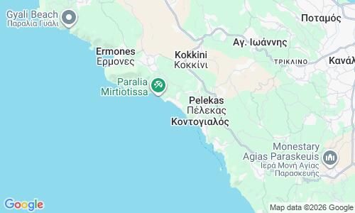 Ausschnitt der Weltkarte zu Glyfada Beach