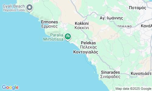 Ausschnitt der Weltkarte zu Glyfada Beach