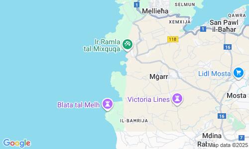 Ausschnitt der Weltkarte zu Gnejna Bay