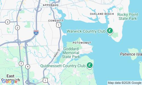 Ausschnitt der Weltkarte zu Goddard Memorial State Park Beach