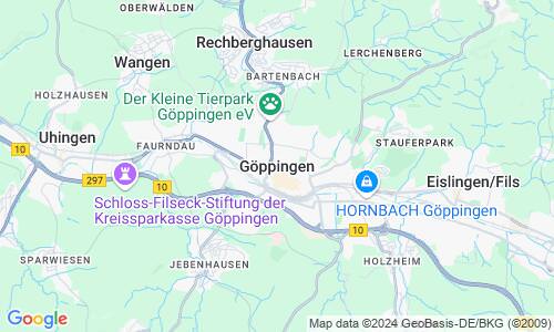 Ausschnitt der Weltkarte zu Göppingen