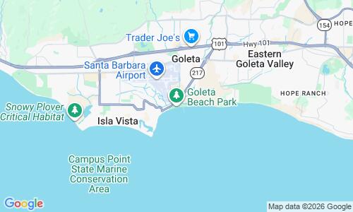 Ausschnit der Weltkarte zu Goleta Beach