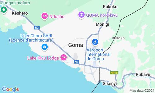 Ausschnitt der Weltkarte zu Goma